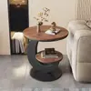Sala de Estar Sofá Moderno Estilo Italiano, Mesa de Centro Lujo Ligero, Mesa Redonda de Doble Capa, Mesa de Esquina, Mesa Pequeña Creativa para Comedor, Mesa de Noche, Balcón