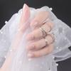 Parche de uñas postizas cuadradas cortas brillantes en caja, uñas postizas, alta calidad europea y americana, medianas y grandes, para niños