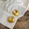 Pendientes Redondos Geométricos Mate de Textura Cepillada de Alta Gama de Moda para Mujer Versátiles Simples para el Trabajo de Oficina Nuevos Pendientes Fábrica