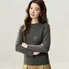 68 peças de suéteres de malha fina, gola redonda, 100% cashmere puro para mulheres, coleção outono/inverno 2026, peças básicas de malha simples e versáteis, suéteres finos