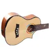 Los fabricantes suministran nuevos ukeleles de 24 pulgadas con núcleo de flor de durazno de abeto para aprender a tocar la pequeña guitarra de madera