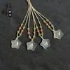 Directamente del fabricante: Collar con Colgante de Ágata Blanca Calcedonia Tipo Hielo, Hebilla de Paz Buda Guanyin Maitreya, Amuleto con Forma de Hoja al por Mayor