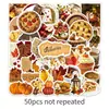 50 Hojas Stickers Ins de Otoño Temporada de Otoño Hojas Caídas Realistas Estilo Bosque Marrón Transfronterizos Impermeables Decorativos Stickers para Diario
