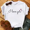 Maycaur Camiseta Feminina Estampada Colorida Coração Flor Verão Casual