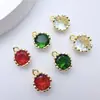 Cobre Chapado en Oro Circonita Incrustada Color que se Conserva Redondo Colgante Individual Cuentas Sueltas DIY Pulsera de Cuentas Hecha a Mano Collar Materiales Accesorios