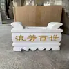 Quemador de Incienso Cuadrado para Exteriores para Ofrendas en Tumbas, Mesa de Altar para Salones Ancestrales, Quemador de Piedra para Incienso para Exteriores Hecho de Piedra Azul y Mármol