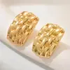 Brincos Trançados Retrô Franceses Quentes Transfronteiriços para Mulheres INS Design Avançado Geométricos Quadrados Xadrez Brincos Atacado