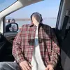Camisa de Manga Larga a Cuadros Estilo Perezoso para Hombre, Tendencia Primavera y Verano Casual Holgada Estilo Japonés Oversize Chaqueta Cardigan para Pareja