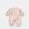 Mono Romper de Doble Capa Estilo Otoño Rayón Suave Clase A para Bebés Niñas, Ropa para Bebés, Ropa Infantil, Traje para Gatear para Niños Pequeños
