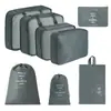 Bolsa de almacenamiento para viajes transfronterizos, set de neceser, bolsa de almacenamiento organizadora de ropa para equipaje de siete piezas, bolsa de almacenamiento de viaje