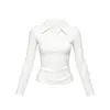 Camiseta Polo de Manga Corta Ajustada para Mujer, Atuendo Casual de Verano Elegante y Deportivo, Top Adelgazante con Tacto de Algodón