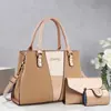 Conjunto de tres piezas de alta gama para comercio exterior, elegante y texturizado, con colores contrastantes y bolso de mano con estampado de letras, nuevo y exquisito bolso de hombro para mujer