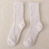 Calcetines de dormir de lana coral de otoño e invierno, gruesos y cálidos hasta media pantorrilla, para uso doméstico, de color liso, para mujer, venta al por mayor