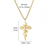 Venta Caliente Corazón de Melocotón Dorado Acero Inoxidable Colgante de Ojo Collar No se Desvanece Gama Alta Amor Cruz Retrato Al Por Mayor