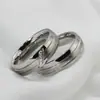 Anillo sencillo de acero inoxidable de 6 mm de ancho, diseño de doble ranura, anillo de pareja de acero de titanio, anillo de compromiso, boda, anillo de circón