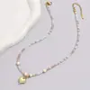 Europa y Estados Unidos moda transfronteriza popular joyería estilo ins collar de cuentas de cristal de color amor perla natural de alta calidad