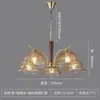 Lámpara Colgante de Comedor Estilo Wabi-Sabi Vintage de Nogal, Lámpara Colgante Retro para Sala de Estar, Luz de Dormitorio de Lujo Nórdico de Cobre Pulido