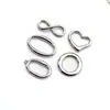 Pingente Polido de Aço Inoxidável em Forma de Coração Colar Oco Pingente DIY Não Desbota Simples Versátil Fecho de Pulseira Fecho de Joia