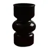 Vaso de plástico preto em formato de cabaça, decoração criativa de cerâmica imitada para mesa de sala de estar, recipiente para arranjo de flores secas, atacado do fabricante