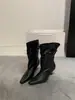Botines Nuevos Estilo Coreano Otoño/Invierno 2026 para Mujer con Punta Cuadrada Pequeña, Tacón Delgado, Caña Ajustada, Hebilla de Cinturón Elegante y Tacón de Gato Elegante