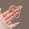 Horquilla de Flor de Orquídea Antigua para Mujer Retro Borla Abanico Elegante Clip de Pico de Pato Clip para Flequillo Lateral Clip para Hanfu Tocado