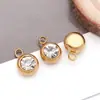 Acessórios de Joias DIY em Aço Inoxidável com Diamantes Coloridos, Pedra de Nascimento, Pedra do Zodíaco, Colar, Pulseira, Pingente Único Vertical