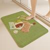 Alfombra de Piso para Baño de Dibujos Animados Transfronteriza, Alfombrilla Antideslizante para Baño del Hogar, Alfombra de Piso con Patrón Tejido de Lino Imitación, Absorbente de Agua, Secado Rápido