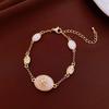Pulseira de Grama Quatro Folhas com Zircônia Banhada a Ouro Real Estilo Coreano Pulseira de Luxo Leve com Sensação de Alto Padrão Pulseira de Nicho do Instagram Atacado para Mulheres