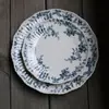 Assadeira Cerâmica Renda Vintage Estilo Francês para Forno Doméstico, Tigela e Prato Cerâmicos para Sobremesa, Tigela e Prato Espessos de Nicho de Alta Qualidade