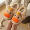 Chinelos de Inverno Femininos Fofos para Casal Casuais para Exterior Antiderrapantes para Casa Internos Quentes de Algodão Chinelos de Algodão para Pais e Filhos