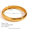 Pulsera de Anillo Geométrico Redondo Liso Popular en Europa y América Chapada en Oro de 18K Pulsera de Acero de Titanio que No se Desvanece Joyería al por Mayor