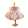 Vestido Verde para o Primeiro Aniversário de Menina, Vestido Puff Estilo Floresta para Apresentação de Palco Infantil, Vestido de Verão de Alta Qualidade para Daminha