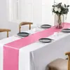 Camino de mesa satinado transfronterizo con borde rojo para decoración de bodas y banquetes, camino de mesa largo en stock, venta al por mayor desde el fabricante