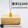Experimento acústico para escuela secundaria: diapasón de madera de 512 Hz con altavoz de resonancia, equipo experimental acústico físico.