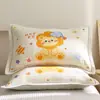 Funda de Almohada de Dibujos Animados Algodón Puro Paquete Individual 100 Gasa de Algodón Funda de Almohada para Niños Par Cubierta Protectora para Núcleo de Almohada 35X55