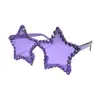 Óculos de Sol Artesanais de Novo Estilo Transfronteiriços com Cravação de Diamantes, Óculos de Sol Versáteis de Peça Única Estrela de Cinco Pontas, Óculos de Sol de Armação Grande com Strass de Arroz