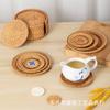 Posavasos de té con aislamiento de ratán vietnamita de otoño, redondo, para mesa de comedor, de escritorio, de ratán otoñal, para comida occidental