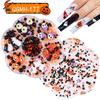 Sinos para Nail Art, Flocos de Neve de Cristal, Renas, Decorações de Boneco de Neve, Fantasma Assustador de Halloween, Unhas de Abóbora, Decorações de Natal