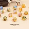 Estilo Chinês Novo Chinês Feito à Mão Contas de Vidro Coloridas Suporte de Flores de Metal Cheongsam Dinastia Han Roupa Tang Camisa Fio Nuvem Perfumada Fivela Decorativa