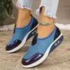 Zapatos casuales cómodos y transpirables para mujer, zapatos mecedores de primavera y verano, zapatos nuevos de suela gruesa para mujer, zapatos para caminar de comercio exterior, zapatos para mujer de talla grande, zapatos de moda