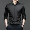 Otoño 2026 Nueva Ropa para Hombre Tapeta Oculta Sin Costuras Manga Larga Más Vendido Versátil de Moda Camisa de Manga Larga Top