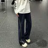 Pantalones Casuales Pesados de Corte Recto Holgados para Hombre Otoño Americanos Limpios con Hoja Curva Línea Hasselblad Pantalones Deportivos