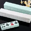 Mahjong de Jade Mahjong Caseiro Peças de Mahjong Esfregadas à Mão Mahjong de Sichuan 108 Peças Jade de Cristal Campo Azul Jade Branco 144 Peças Tamanho Médio Não