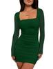 Vestido de mujer transfronterizo europeo y americano sexy ajustado Spice Girls plisado ajustado color sólido vestido de cadera de moda Ins