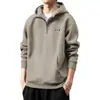 Sudadera con capucha de alta gama, media cremallera, peso pesado 420g para hombre, nuevo estilo primavera y otoño, corte holgado retro americano, talla grande, chaqueta de marca de moda