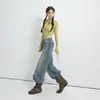 Jeans acampanados de cintura baja estilo retro americano con buena caída, versátiles para otoño e invierno, pantalones largos, disponibles en tallas extendidas, admite envío directo