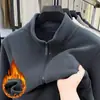 2026 Nueva Chaqueta de Forro Polar para Hombre con Cuello Alto, Cierre de Cremallera Casual Deportiva, Cardigan, Chaqueta Exterior Cálida para Hombre