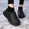 Zapatos de Cocina de Caña Alta Transfronterizos para Mujer, Antideslizantes, Impermeables, Forrados de Felpa, Zapatos Ligeros de Enfermera, Zapatos de Trabajo Casuales de Suela Blanda para Hombre, En Stock