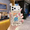 Serie simple de estampado de leopardo de dibujos animados adecuada para iPhone 17 Pro Max, funda de teléfono magnética Apple 16, 15 a prueba de golpes