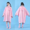 Suministro de fábrica capa impermeable grande para niños portátil exterior escuela tormenta de lluvia capa impermeable para mochila EVA